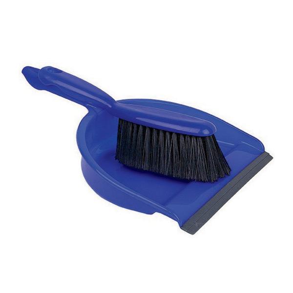 Plastic Dustpan & Brush Set - Blue
