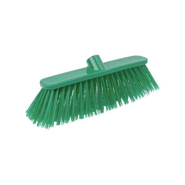 Stiff-Broom-Fully-Colour-Coded-Complete-with-Handle-Green--