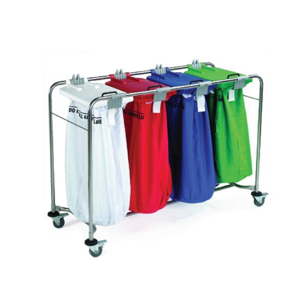 Stainless-Steel-Four-Bag-Laundry-Cart