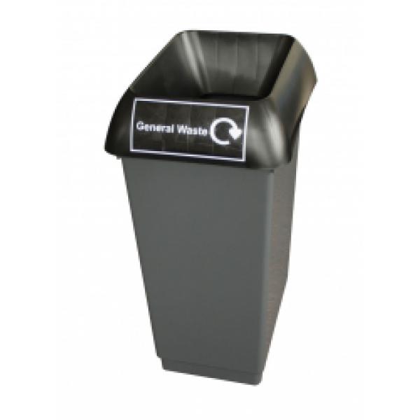 50L-Recycling-Bin-WIth-Black-Lid---General-Waste-Logo