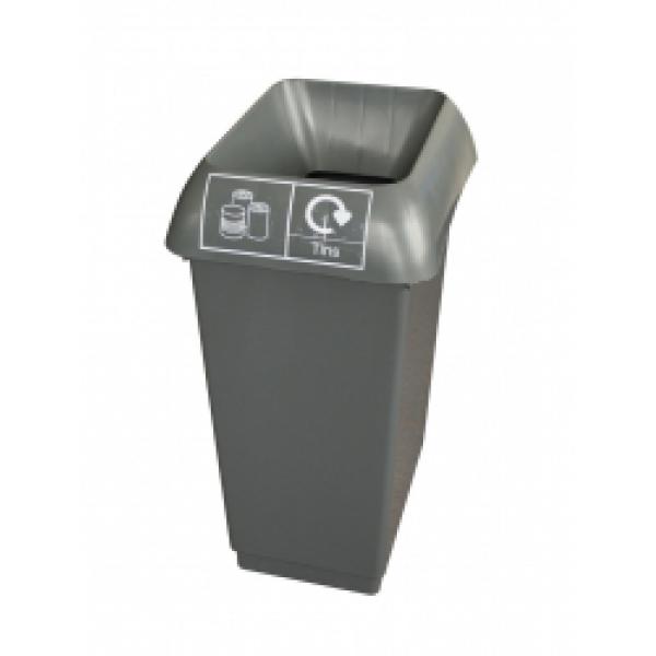 50L-Recycling-Bin-With-Grey-Lid---Tins-Logo