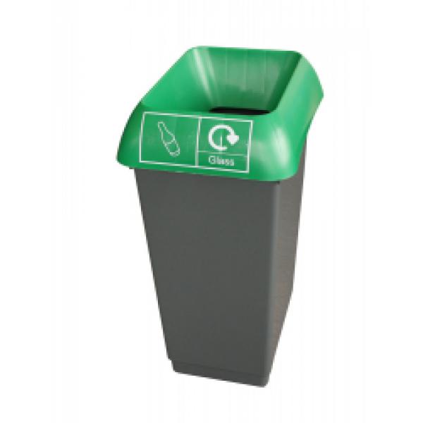 50L-Recycling-Bin-With-Green-Lid---Glass-Logo