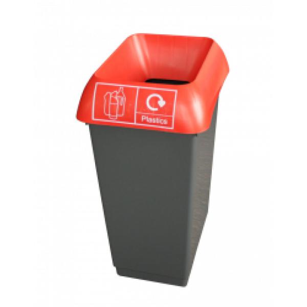 50L-Recycling-Bin-WIth-Red-Lid---Plastic-Logo