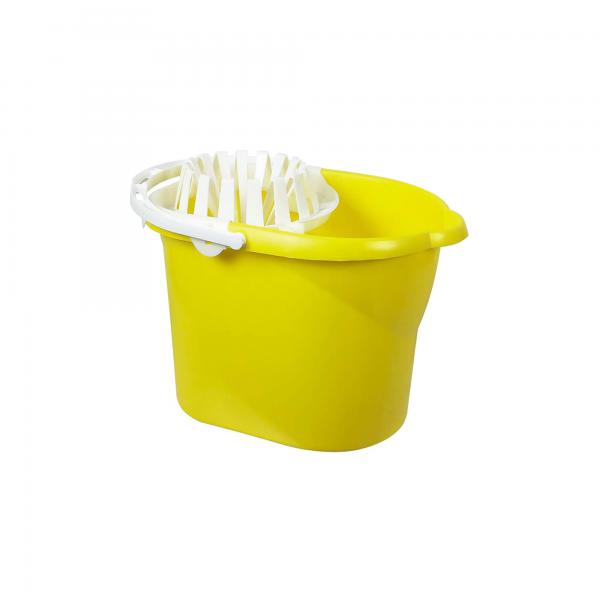Budget-Plastic-Mop-Bucket---Wringer---Yellow-