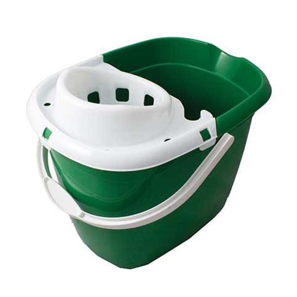 Plastic-Mop-Bucket-with-Wringer----Green