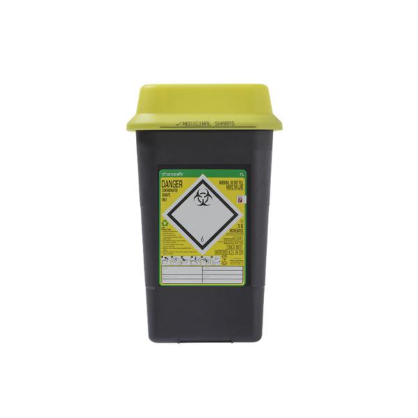 Sharpsafe-7L-Wide-Recycled-Bin-Yellow-Lid