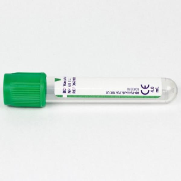 Vacutainer-Blood-Sample-Tube-Plastic-Green-Sodium-Heparin-4ml
